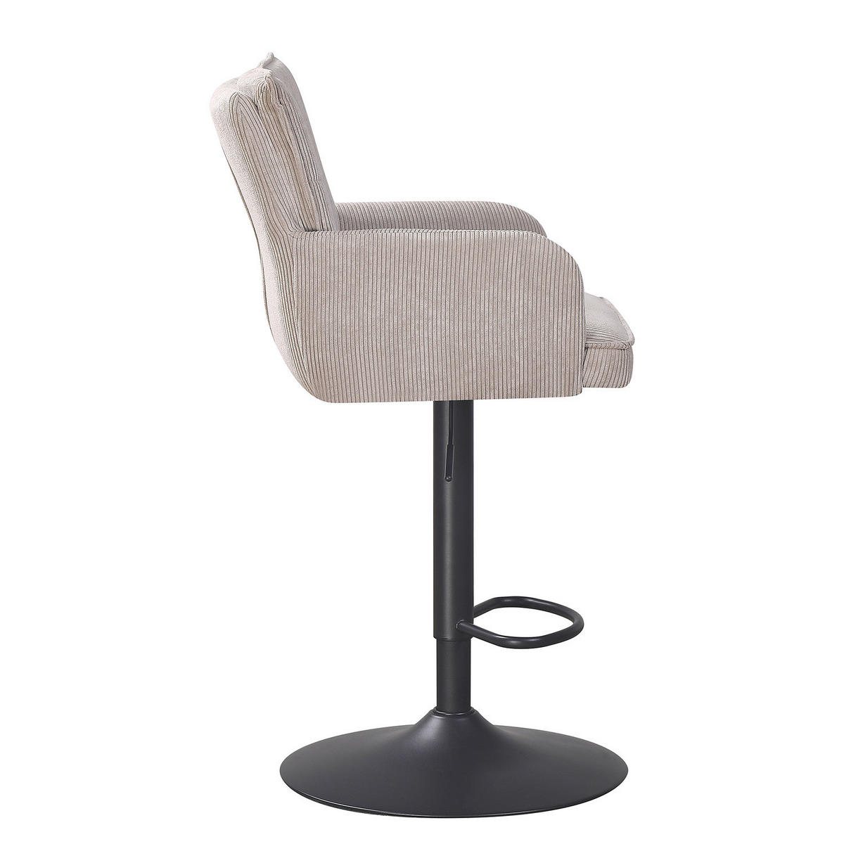 BARSTUHL - 2er-Set - Beige/Schwarz, Textil/Metall (56/100/57cm) - home24