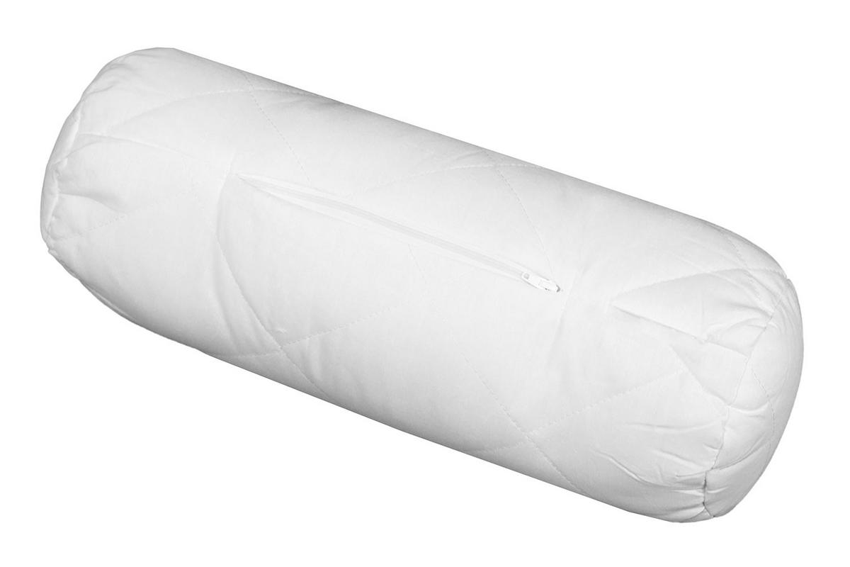 NACKENROLLE, 15x40 cm, 100% Polyester, Weiß - Weiß, Textil (15/40cm) - Zollner