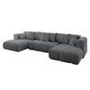 WOHNLANDSCHAFT Ottomane Links CLOUD-U-v1 414x180x40 Dunkelgrau Cord - Dunkelgrau, Holzwerkstoff/Kunststoff (414/90/180cm) - ALTDECOR