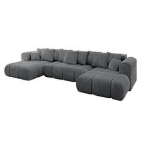 WOHNLANDSCHAFT Ottomane Links CLOUD-U-v1 414x180x40 Dunkelgrau Cord - Dunkelgrau, Holzwerkstoff/Kunststoff (414/90/180cm) - ALTDECOR