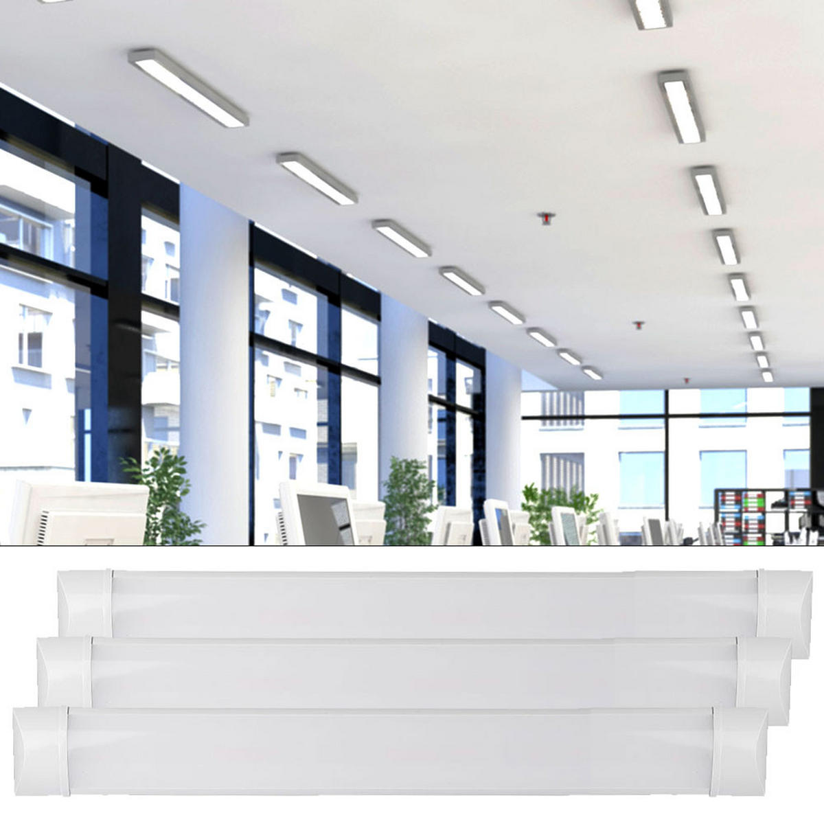 LED UNTERBAULEUCHTE Weiß 120 cm - Weiß, Kunststoff (120/7.41/2.44cm)