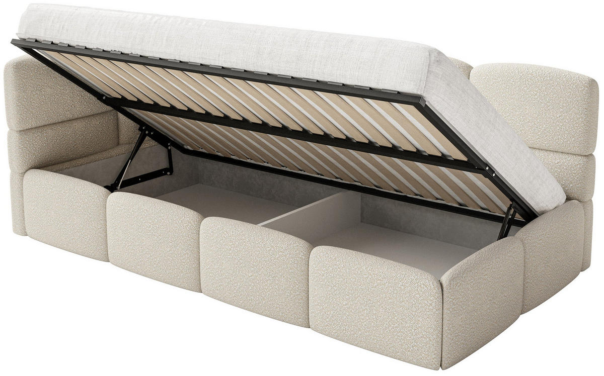 KINDERBETT Cloudy Hellbeige 120 x 200 cm - Ecru/Schwarz, Kunststoff/Textil (120/200cm) - Selsey