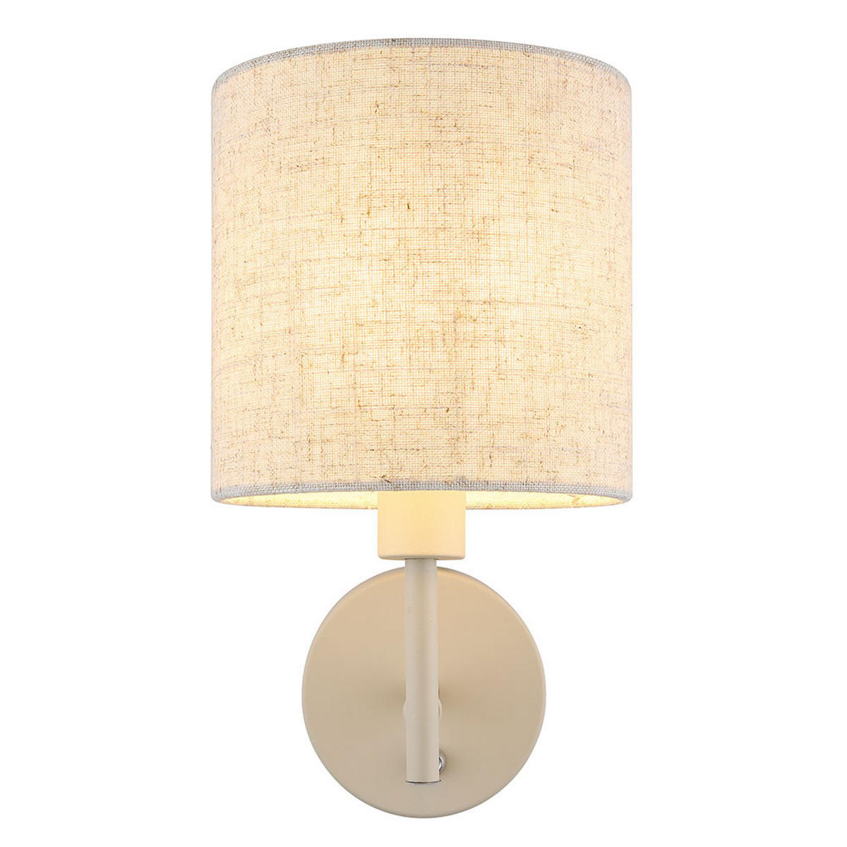 WANDLEUCHTE Metall Sand, Textilschirm, Kippschalter - Bernsteinfarben, Metall (15/26/20cm) - Globo Lighting