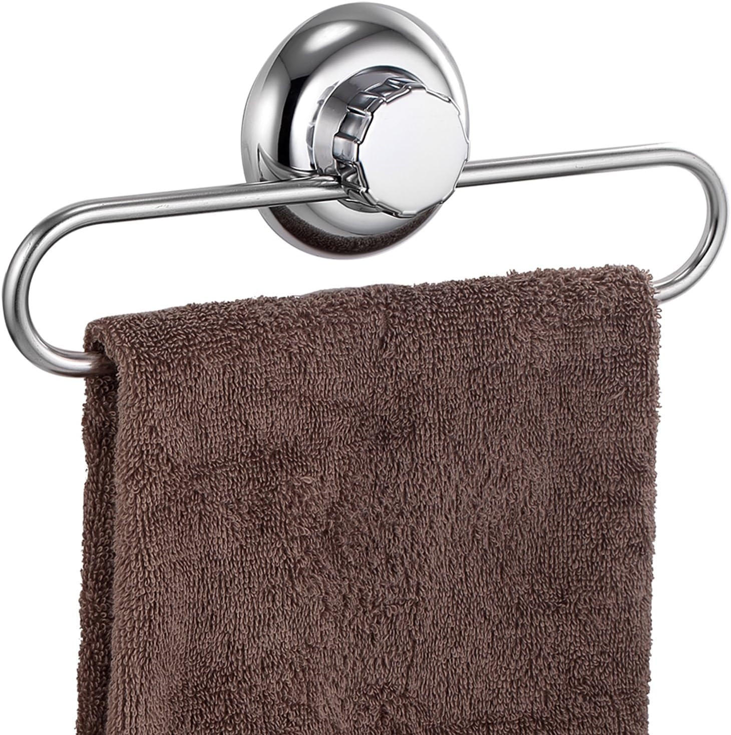 HANDTUCHSTANGE , Handtuchring mit Saugnapf - Silberfarben, Metall (10/4/23.5cm) - BELZ