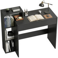 SCHREIBTISCH Schwarz mit Schublade und Ablagefächern 100/40/90 cm - Schwarz, Holzwerkstoff (40/100/90cm) - PANGIVO