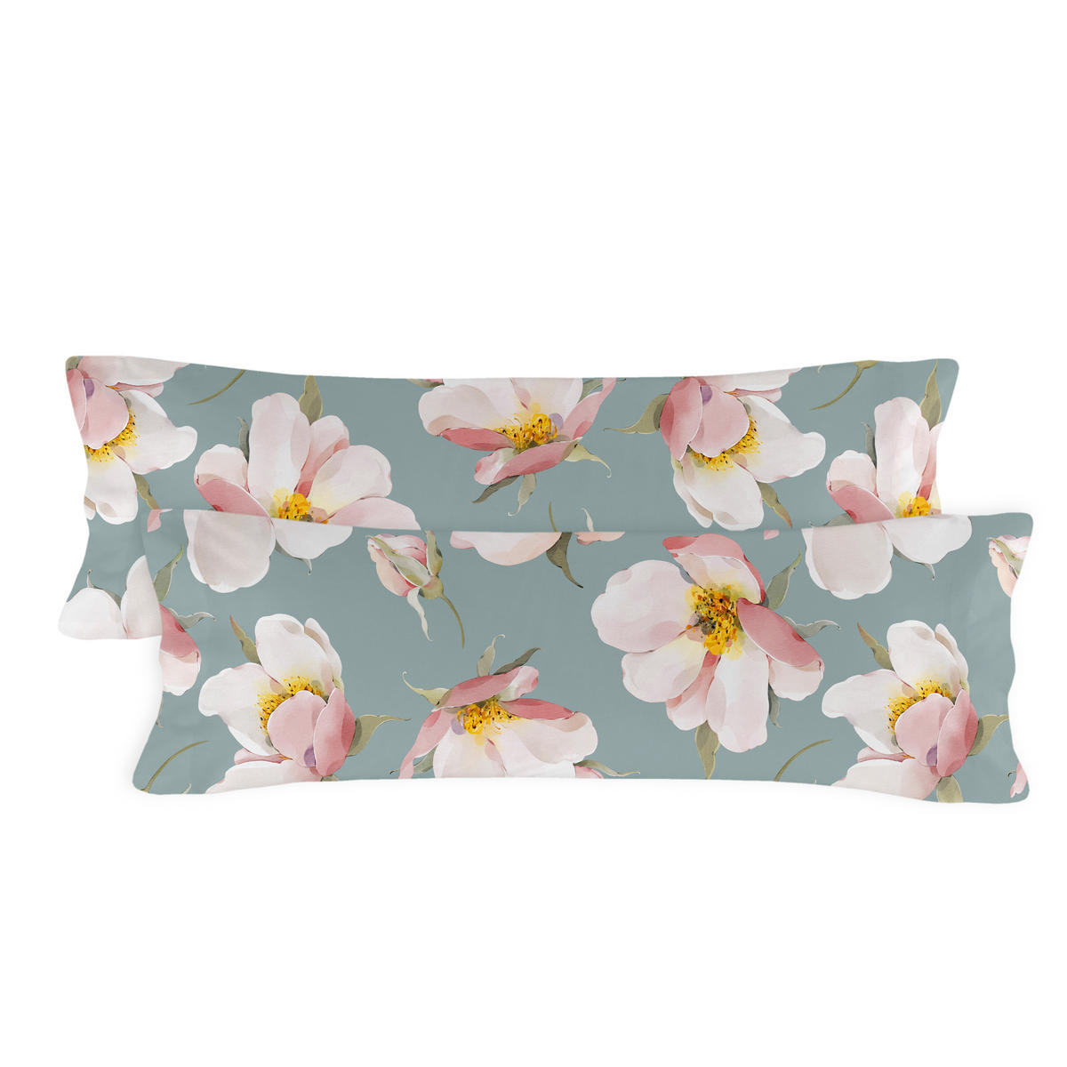 KISSENBEZUG spring blossom 45x110 cm (x2) mehrfarbig - Multicolor, Textil (45/110cm) - Happy Friday