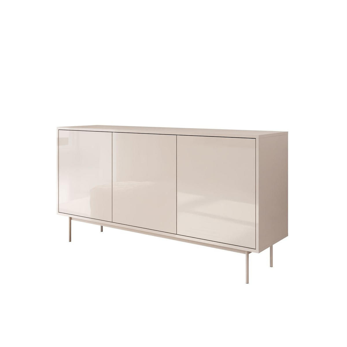 KOMMODE SANAYI Kaschmir Hochglanz mit Gestell - Kaschmir, Holzwerkstoff (154/80/40cm) - Lookway