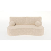 BETTSOFA SANDRO Creme Bucle-Stoff mit Schlaffunktion - Creme, Textil (101/93/207cm) - MASSENO