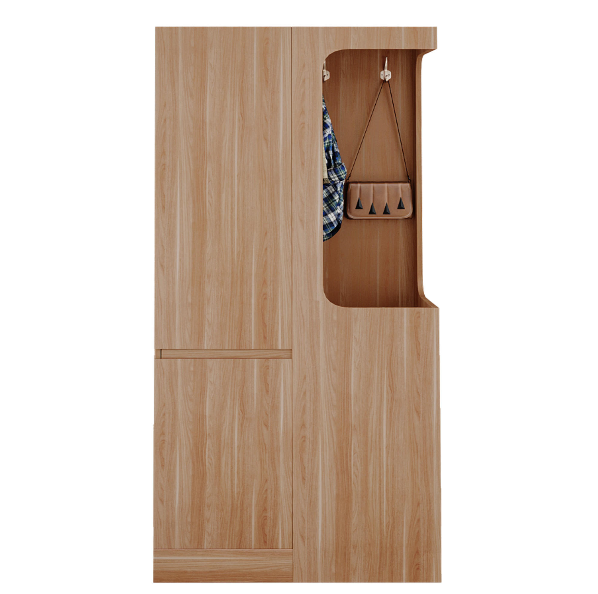 KLEIDERSCHRANK 70/170/40 cm Weiß/Holz aus Kiefer, Sperrholz und MDF mit Schubladen - Nussbaumfarben, Holzwerkstoff (40/170/70cm) - OKMYHOME