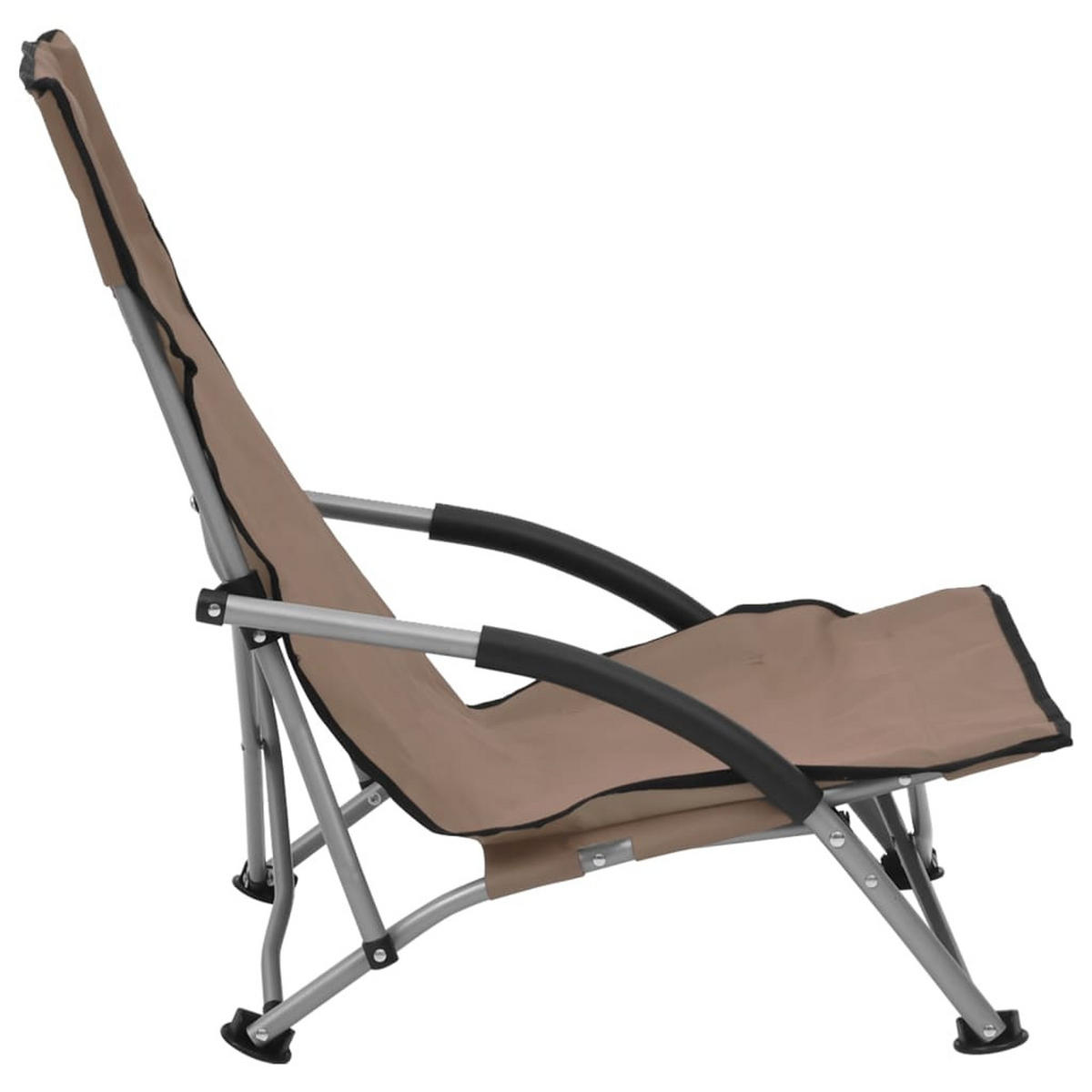 KLAPPBARE Strandstühle 2Er Set Taupe Stoff - Taupe, Metall (55.5/66/65.5cm) - vidaXL