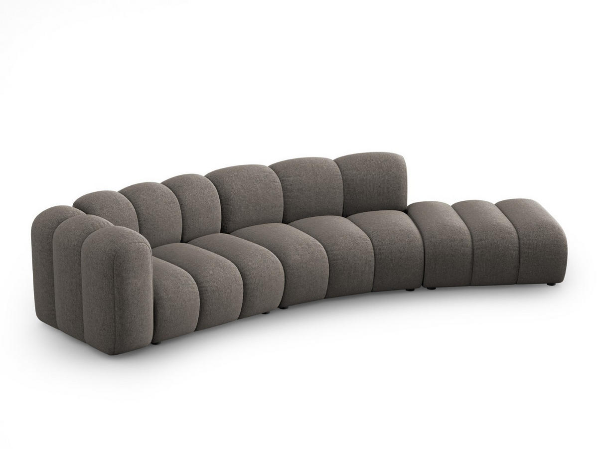 SOFA modular rechts Lupine aus Chenille-Stoff grau 5 Sitzplätze - Grau, Textil (335/70/166cm) - Micadoni