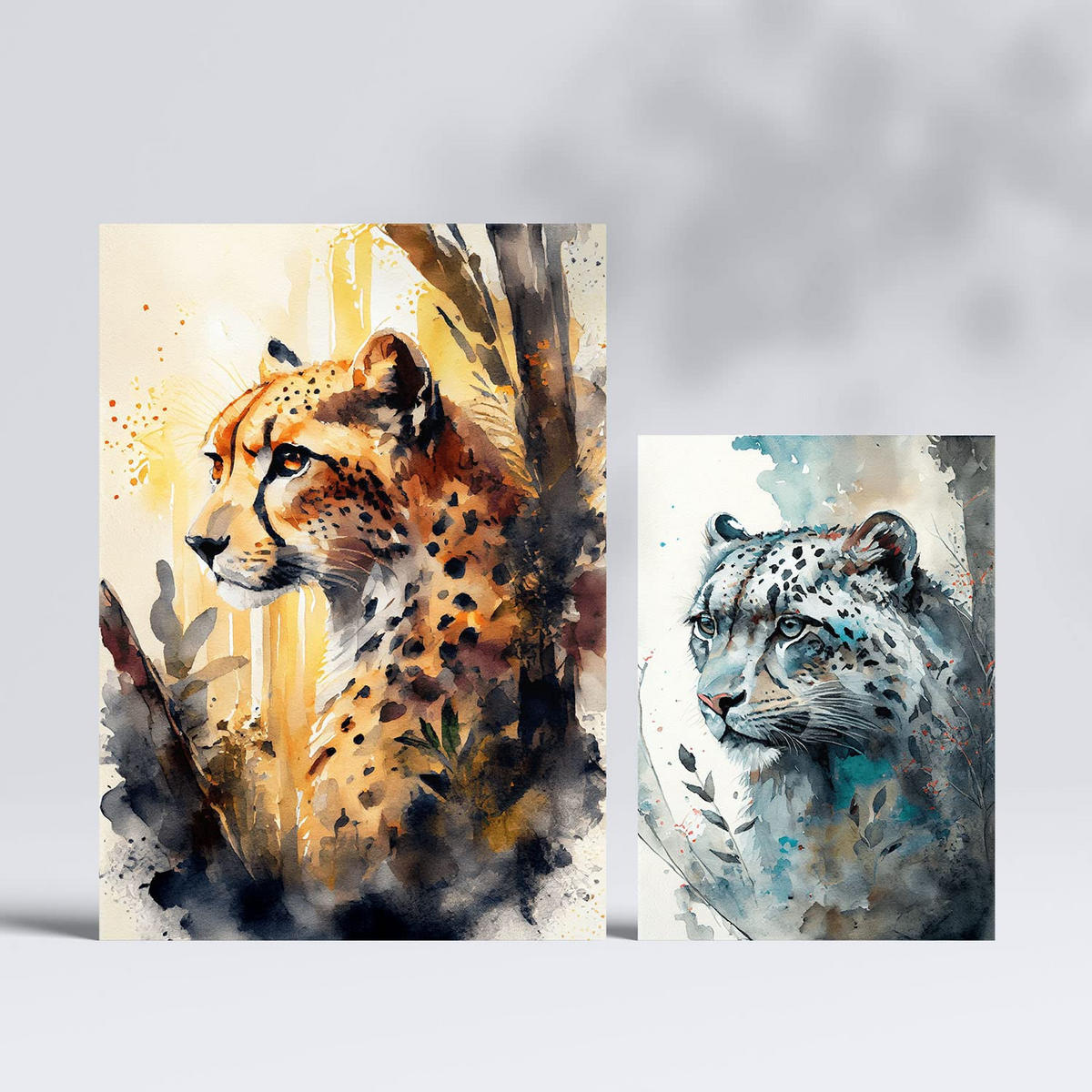 POSTER Set Mit 6 Katzen Illustrationen Von Tieren In Naturlandschaften A3 & A4 Rahmenlos - Klar, Papier (29/3cm) - Nacnic