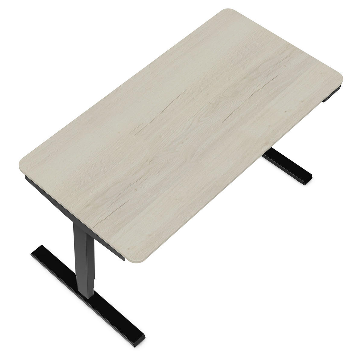 SCHREIBTISCH Elektrisch höhenverstellbarer Schreibtisch Y-Line Curved Eiche Polar Schwarz 120/70/62-127cm - Eiche Bianco/Schwarz, Holzwerkstoff/Metall (70/120/127cm) - ASSMANN