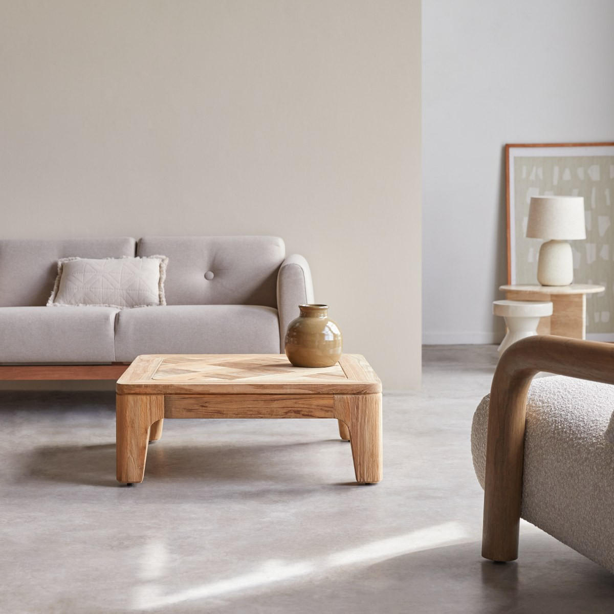 COUCHTISCH Ruth Natur aus Teak - Naturfarben, Holz (80/80/30cm) - Tikamoon