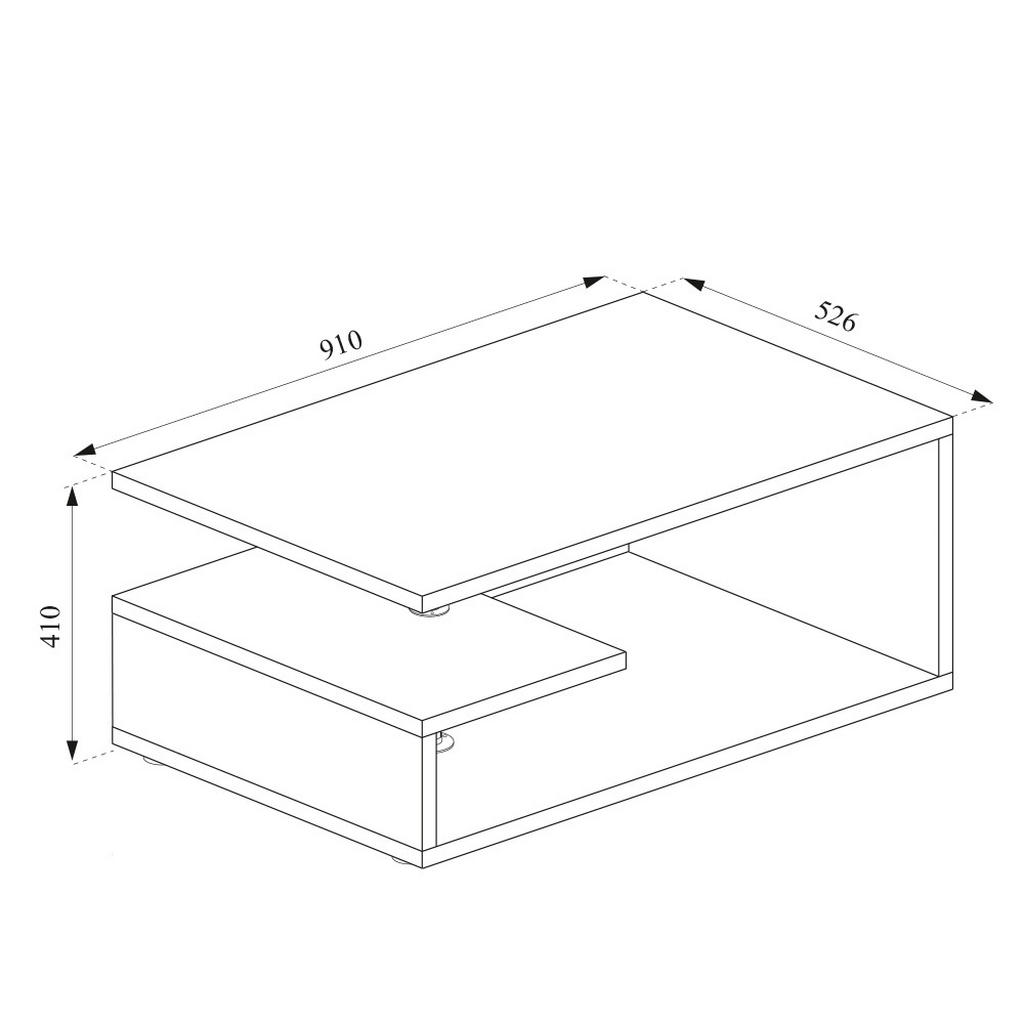 Thumbnail - Vicco Couchtisch, Grau, Weiß, Holzwerkstoff, 3 Fächer, Rechteckig,Rechteckig, 91x41x52.6 cm, Wohnzimmer, Wohnzimmertisch...