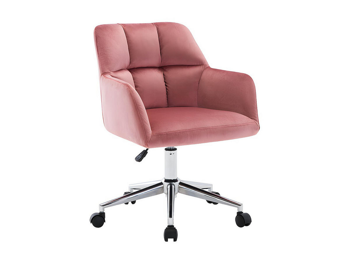 BÜROSTUHL ohne Armlehnen - 59 cm x 60 cm - samt - rosa Pega - Pink, Textil (59/86/60cm) - Vente-Unique
