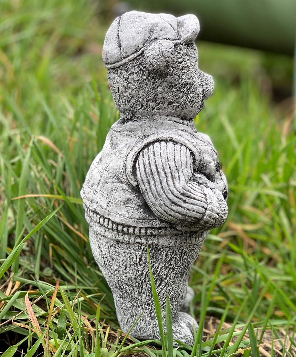 STEINFIGUR Teddy Paul, Frostfest massiver Steinguss - Grau, Stein (15/25/12cm) - stoneandstyle