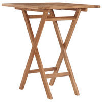 GARTENTISCH KLAPPBAR 60×60×75 CM TEAK MASSIVHOLZ - Braun, Holz (60/60/75cm) - vidaXL