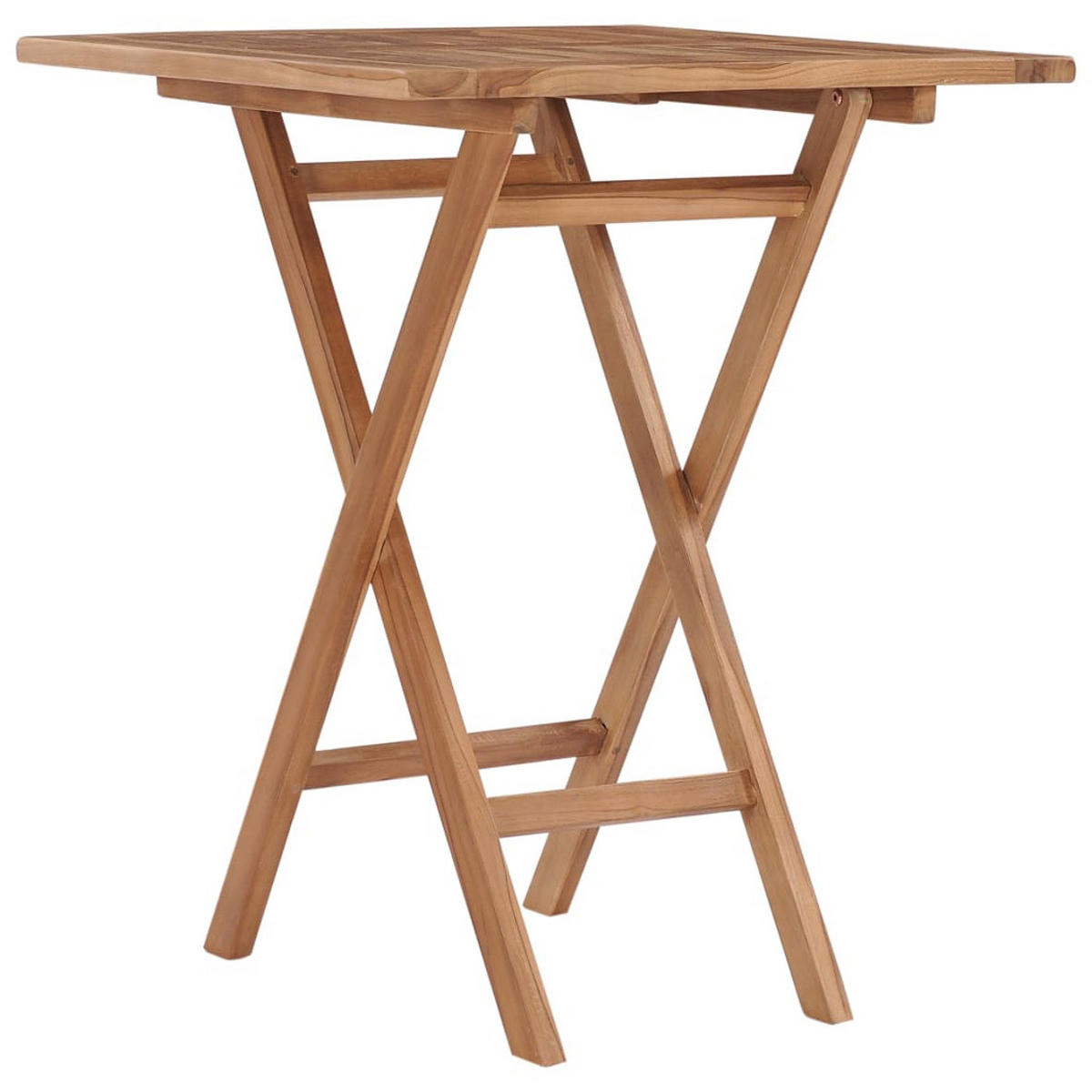 GARTENTISCH KLAPPBAR 60×60×75 CM TEAK MASSIVHOLZ - Braun, Holz (60/60/75cm) - vidaXL