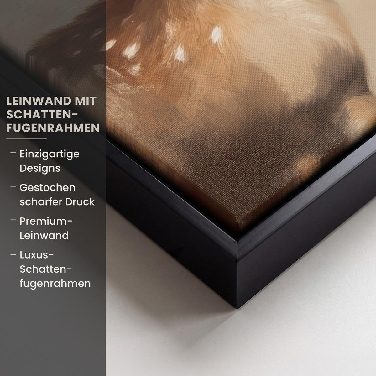LEINWAND Bilder mit Rahmen - Weihnachten - Hirsch - Geweih - Weihnachtskugel - Rentier - 30x40 - Hellbraun, Textil (30/40cm) - MuchoWow