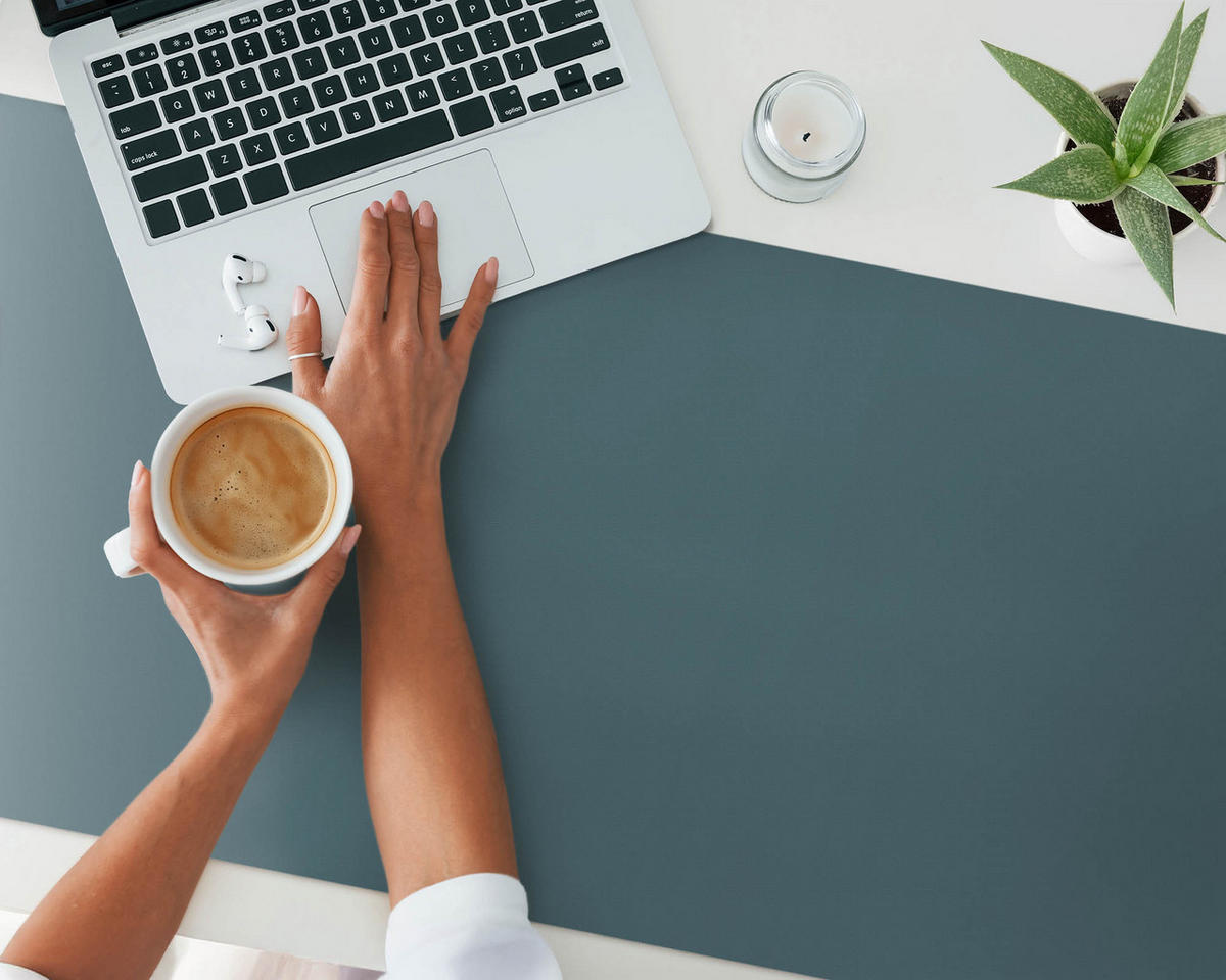 SCHREIBTISCHUNTERLAGE 120x60 cm Türkis - Mintgrün, Kunststoff (120/60/1.6cm) - Wallfluent