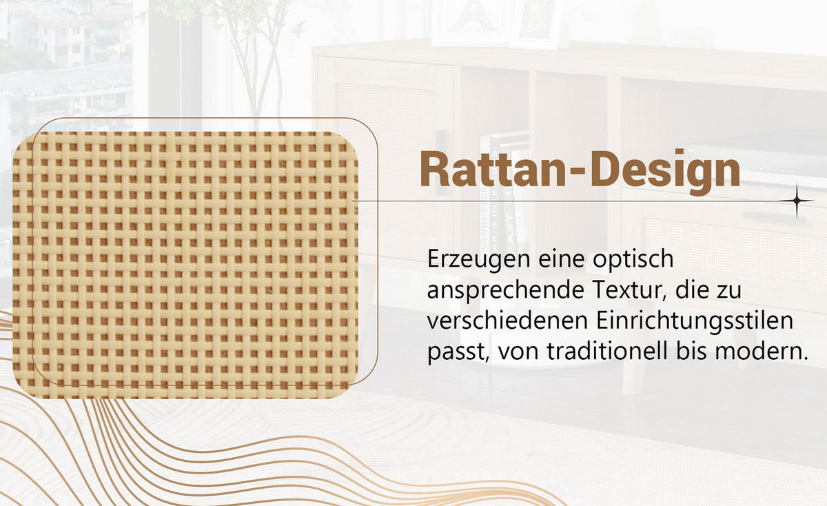 SIDEBOARD in Holzoptik 180/40/54 cm - Hellbraun, Holzwerkstoff (40/54/180cm) - Urban Meuble