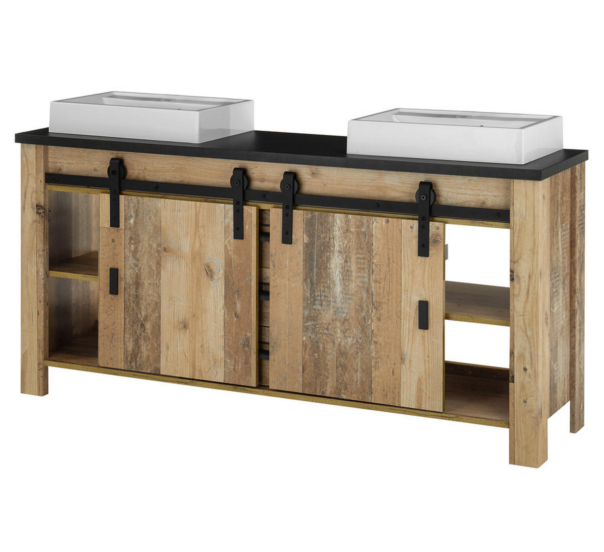 BADMÖBEL-SET 4-TLG. Shelton-61 - Braun, Holzwerkstoff (277/210/43cm) - Lomado