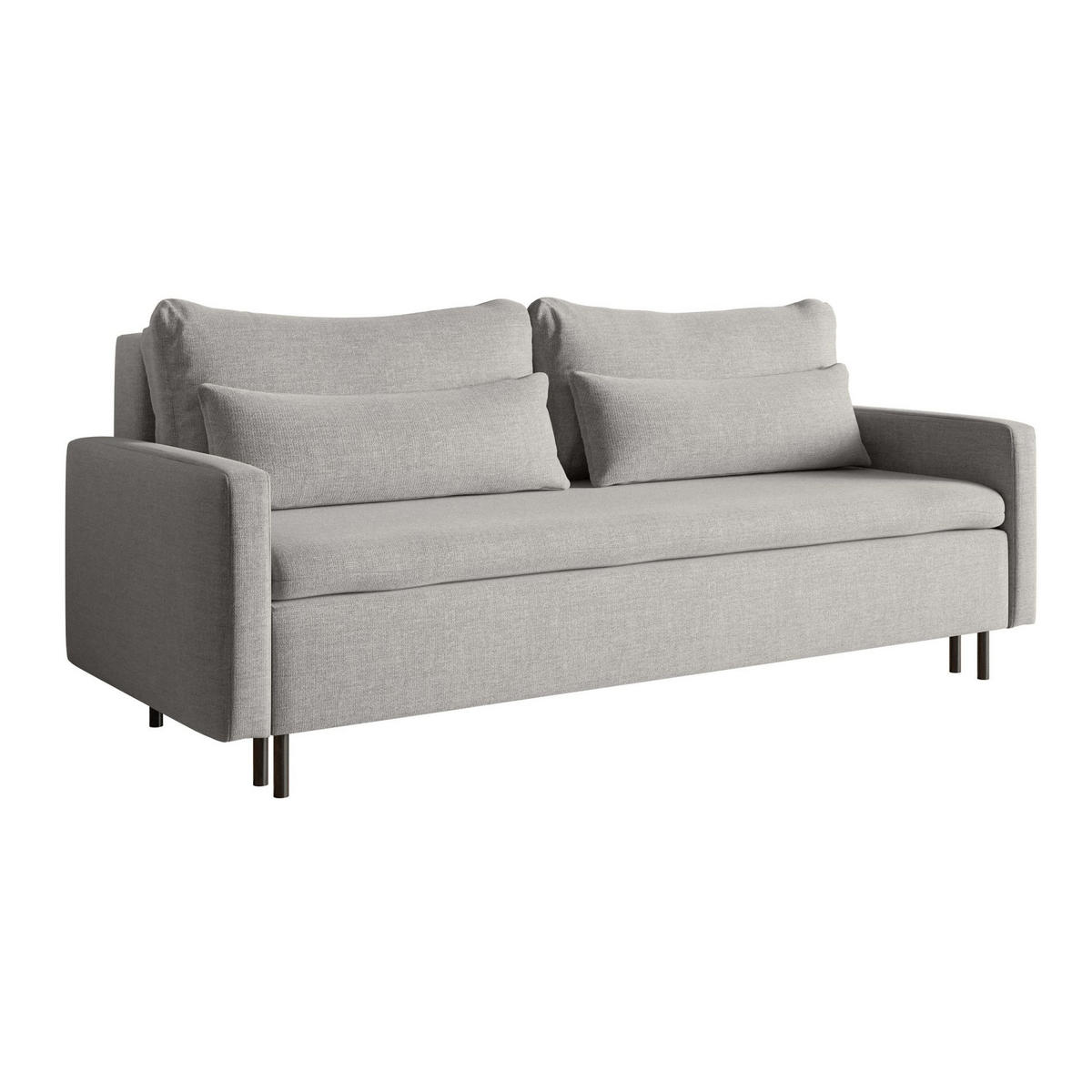 3-SITZER SOFA Umpro Chenille Grau - Schwarz/Grau, Textil/Metall (220/96/95cm) - Selsey