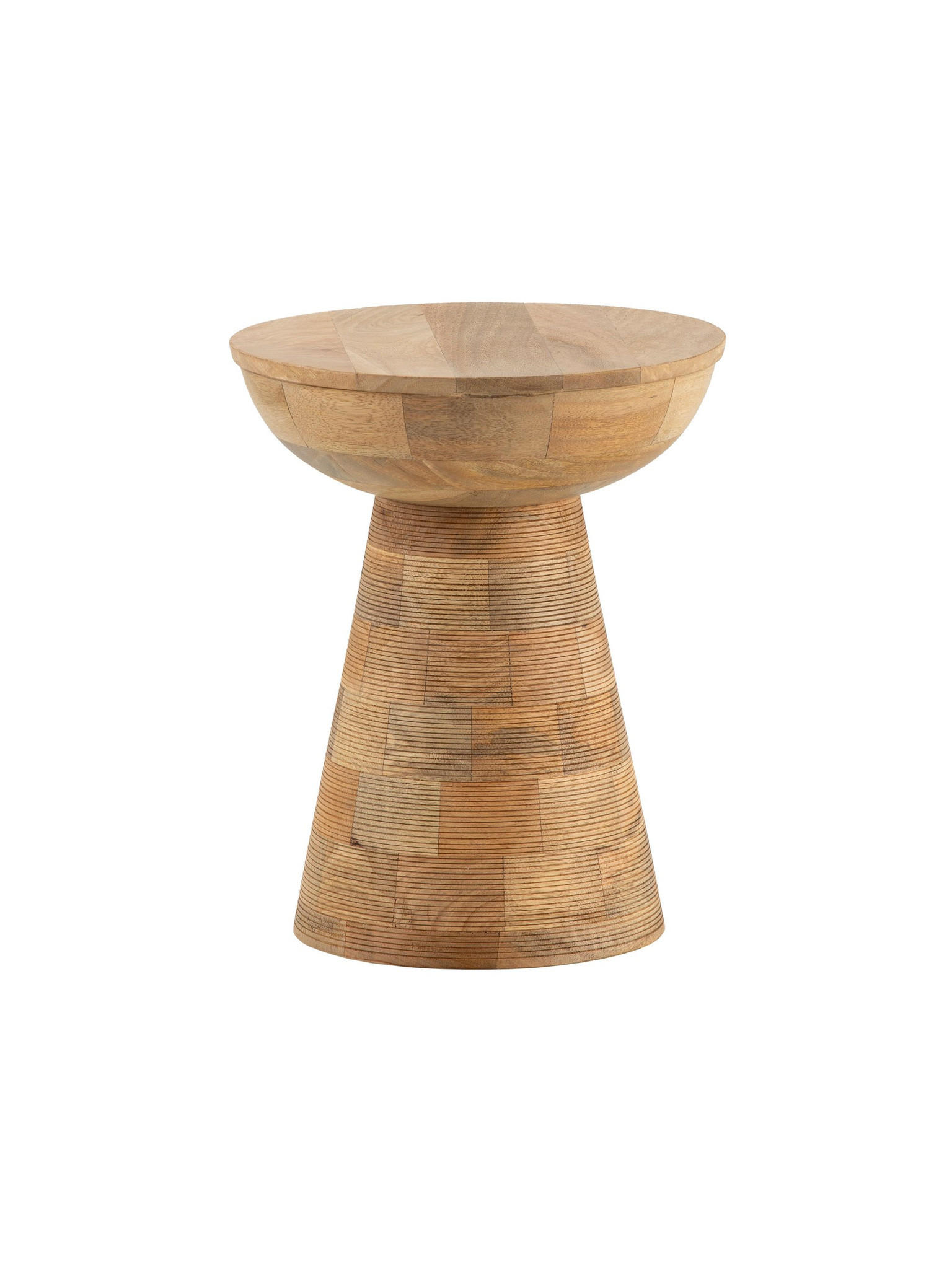 BEISTELLTISCH JELSA, Mango Massivholz, Ø 37 x 45 cm - Hellbraun/Braun, Holz (37/37/45cm) - KADIMA DESIGN