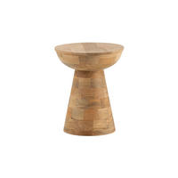 BEISTELLTISCH JELSA, Mango Massivholz, Ø 37 x 45 cm - Hellbraun/Braun, Holz (37/37/45cm) - KADIMA DESIGN