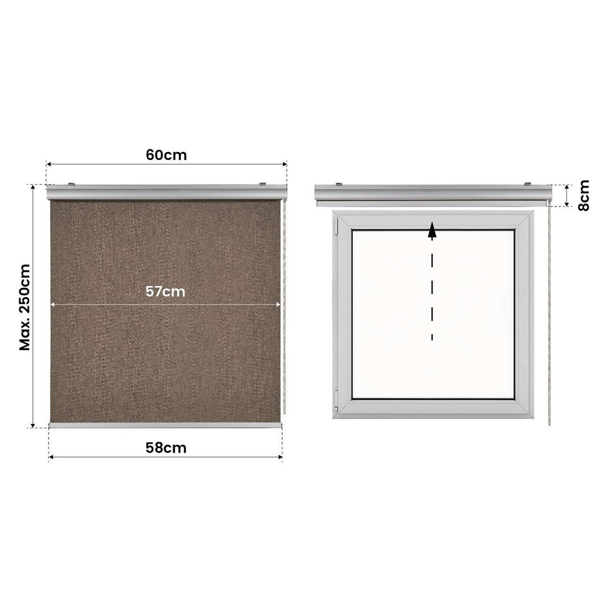 VERDUNKELUNGSROLLO Braun 100x250 cm - Braun, Kunststoff (100/250cm) - STORESDECO