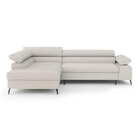 ECKSCHLAFSOFA Mellow mit Bettkasten, Beige, links - Beige/Schwarz, Textil (270/205cm) - Beautysofa