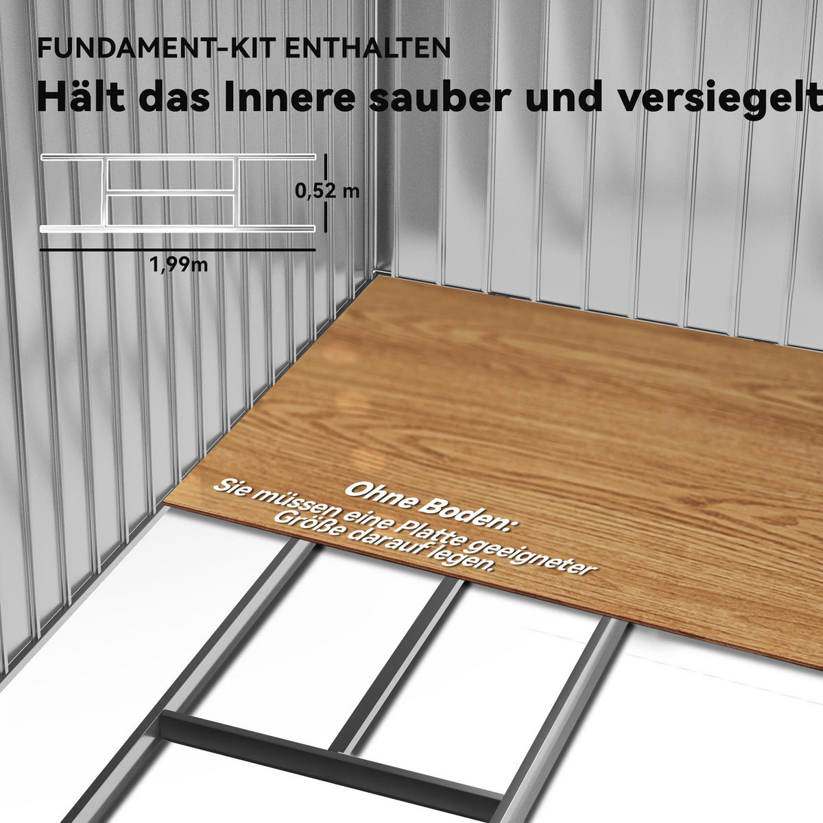 GERÄTEHAUS, Geräteschuppen, Schuppen mit Bodenrahmen, wetterfest, Stahl, Gelb - Gelb, Metall (130/185/213cm) - Outsunny