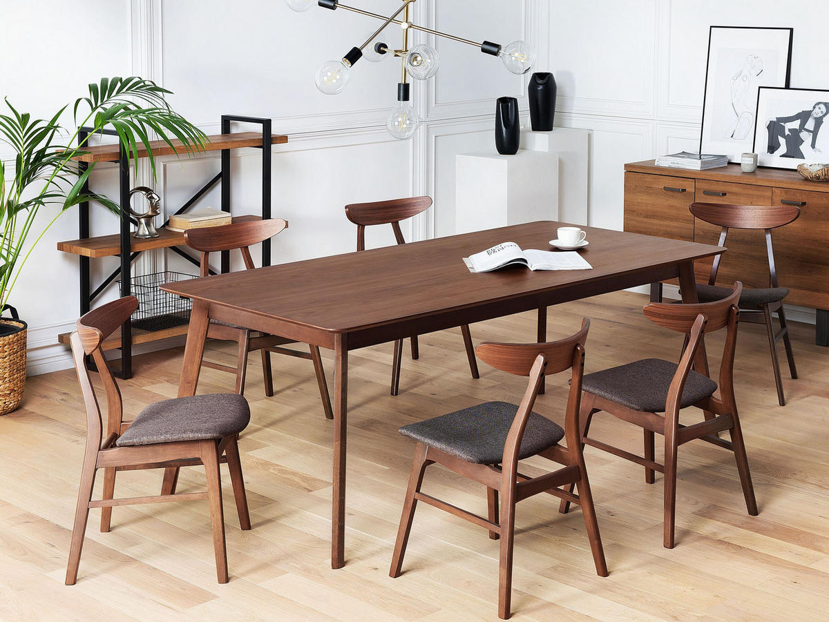 ESSTISCH 200/100/75 cm Dunkelbraun Rechteckig Madox - Dunkelbraun, Holzwerkstoff (200/100/75cm) - Beliani
