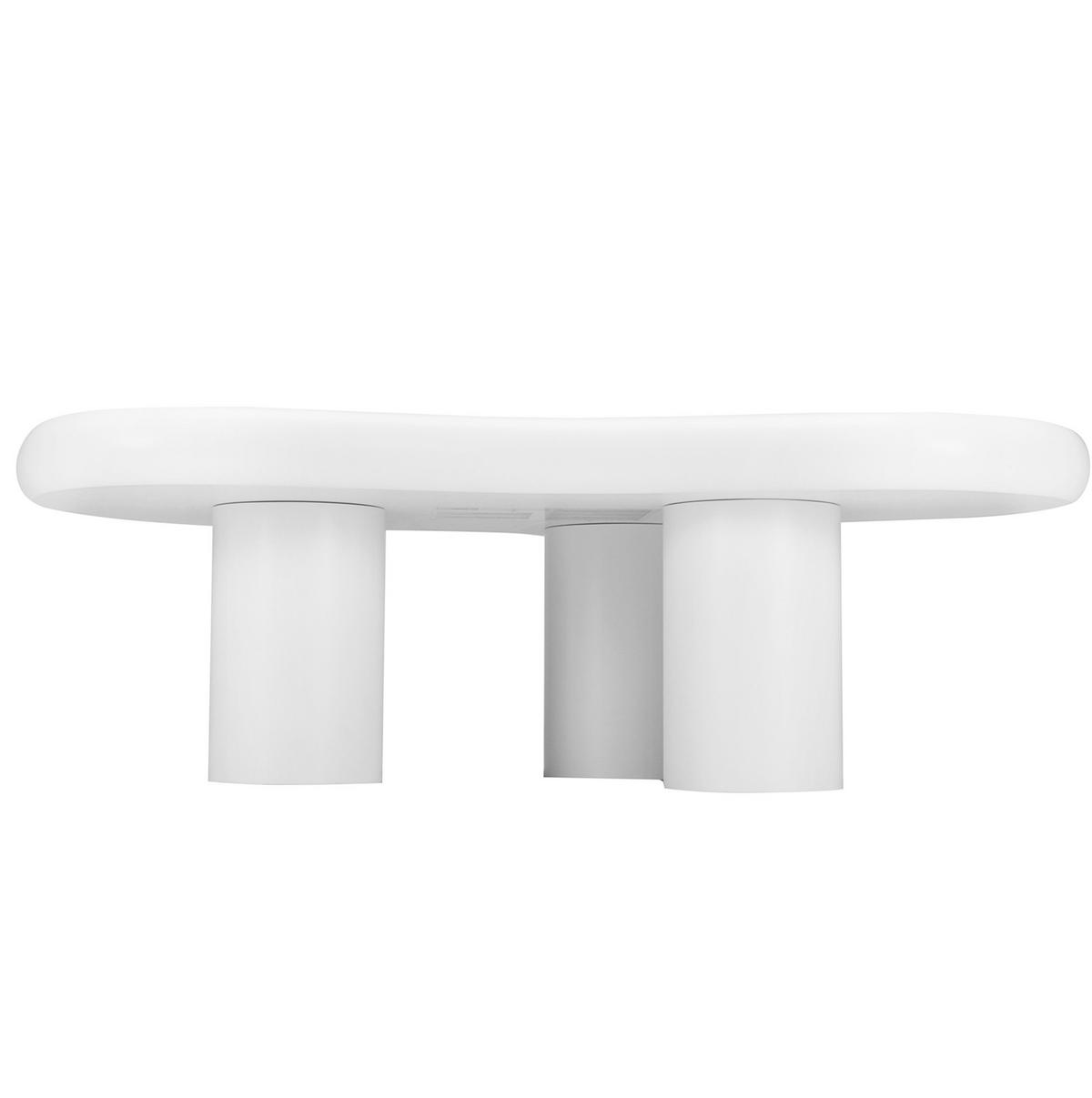 COUCHTISCH aus MDF 97x67x32 cm in Weiß mit Filzunterlagen - Weiß, Holzwerkstoff (97/67/32cm) - Modfu