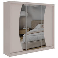 SCHWEBETÜRENSCHRANK 240 - VERONA - Kaschmir mit Spiegel - Kaschmir/Alufarben, Holzwerkstoff/Metall (240/216/61cm) - MKS