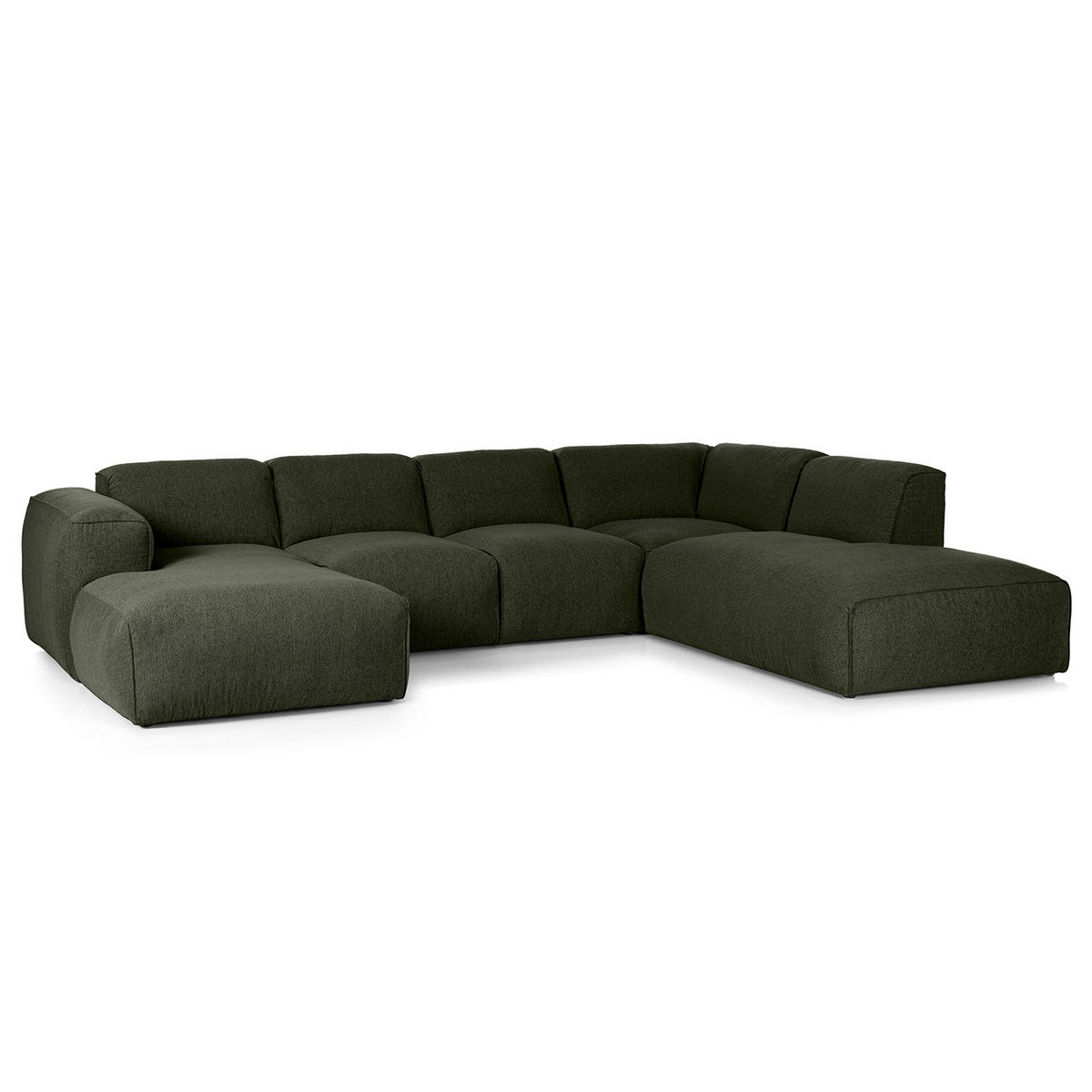 WOHNLANDSCHAFT mit Longchair - Schwarz/Grau, Kunststoff/Textil (325/71/235cm) - home24