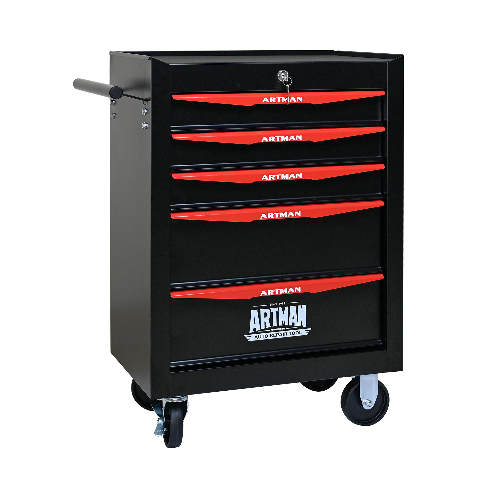 KOMBINATIONS-WERKZEUGSCHRANK – 5 Schubladen – 508 mm (20 Zoll) – Farbgebung: Schwarz und Rot - Multicolor, Metall (33/77.5/60cm) - DCA