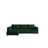 ECKSOFA Juna Mit Schlaffunktion - Grün, Holzwerkstoff/Textil (240/140cm) - Fun Möbel