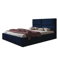 BETT 180x200 - Polsterbett mit Bettkasten und Holzrahmen - Modern Betten - Glatter Kronos-Stoff - Kollektion Lizbona, Blau - Blau, Holz/Kunststoff (180/200cm) - Alpi-Möbel