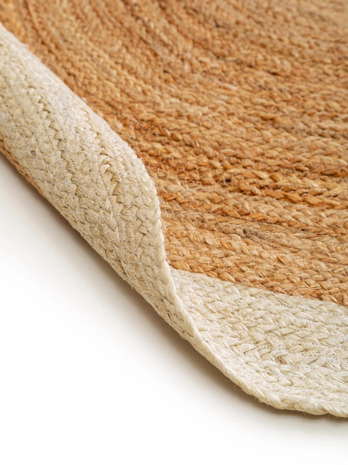 JUTETEPPICH Jutta Ivory ø 115 cm rund - Creme, Naturmaterialien/Textil (115/115cm) - benuta Pure