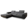 ECKSOFA Divo, Seite: Links - Schwarz/Grau, Holz/Textil (282/204cm) - Sofnet