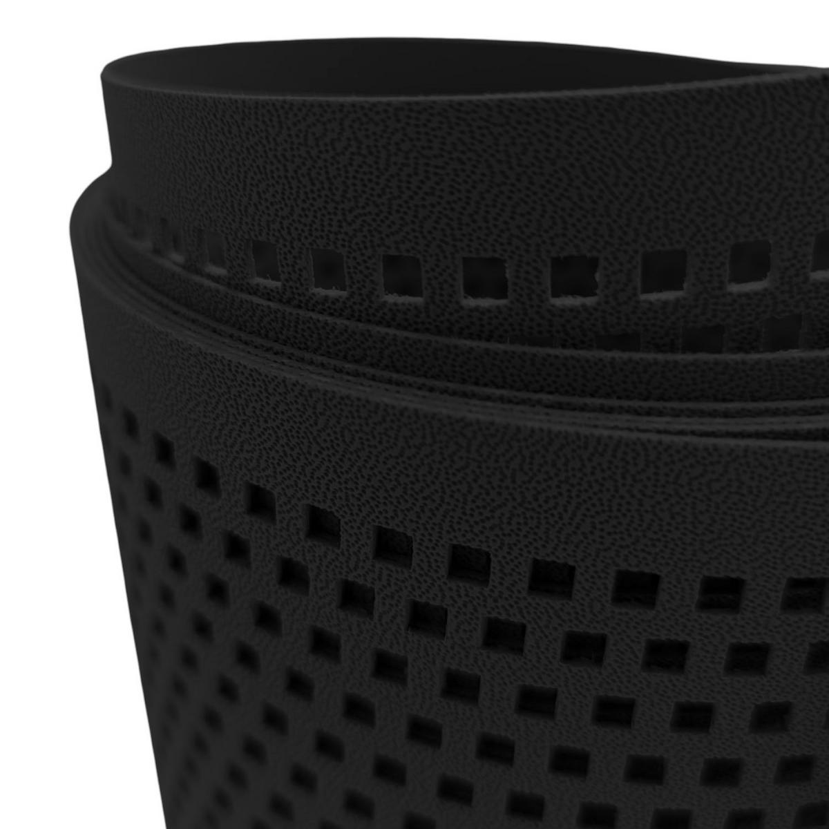 SICHTSCHUTZSTREIFEN Gelocht Quadrat Muster für Doppelstabmatten Schwarz 2,55m - Schwarz, Kunststoff (255/19cm) - ZAUN|ZU