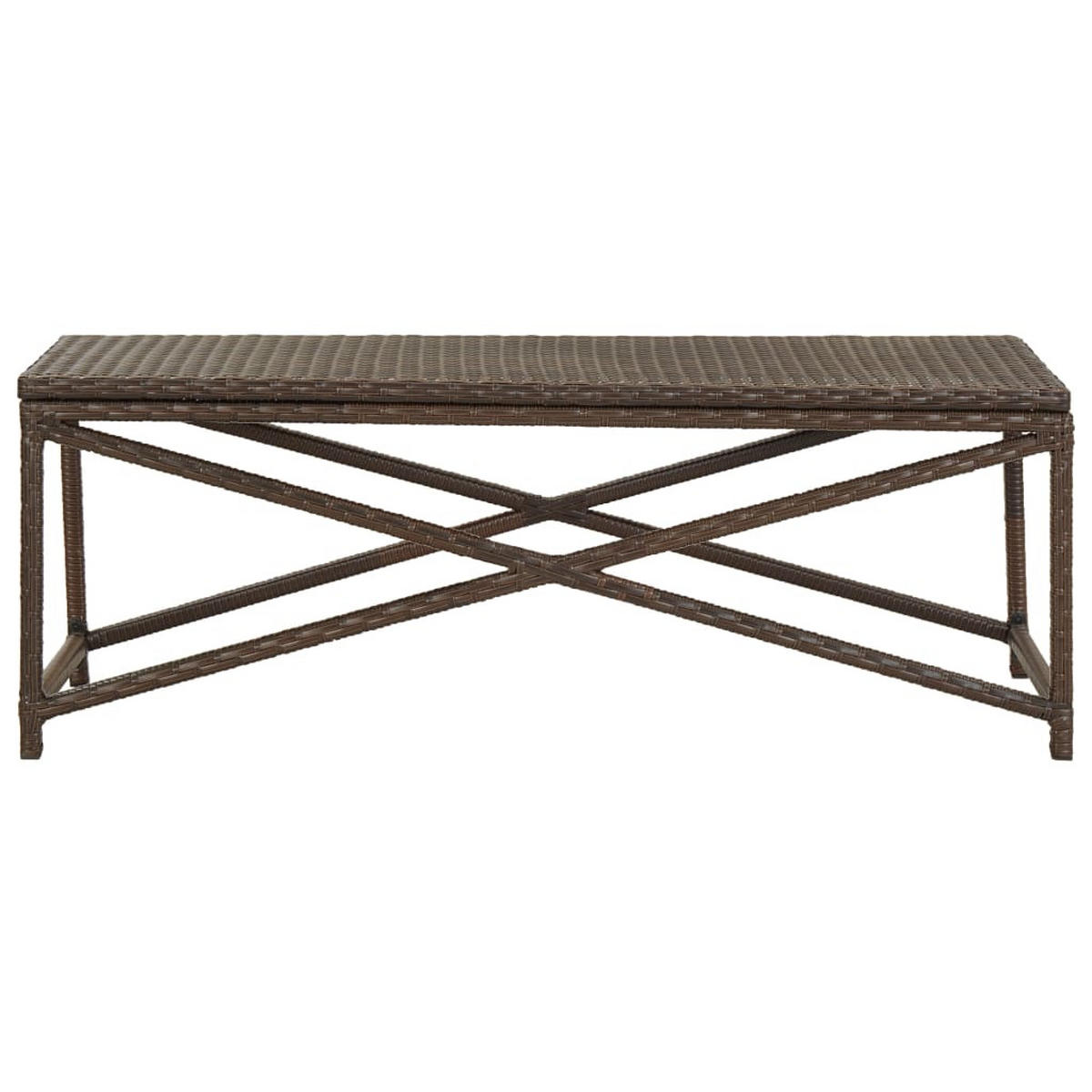 GARTENBANK 120 cm Poly Rattan Braun - Braun, Kunststoff (120/43/40cm) - furnicato