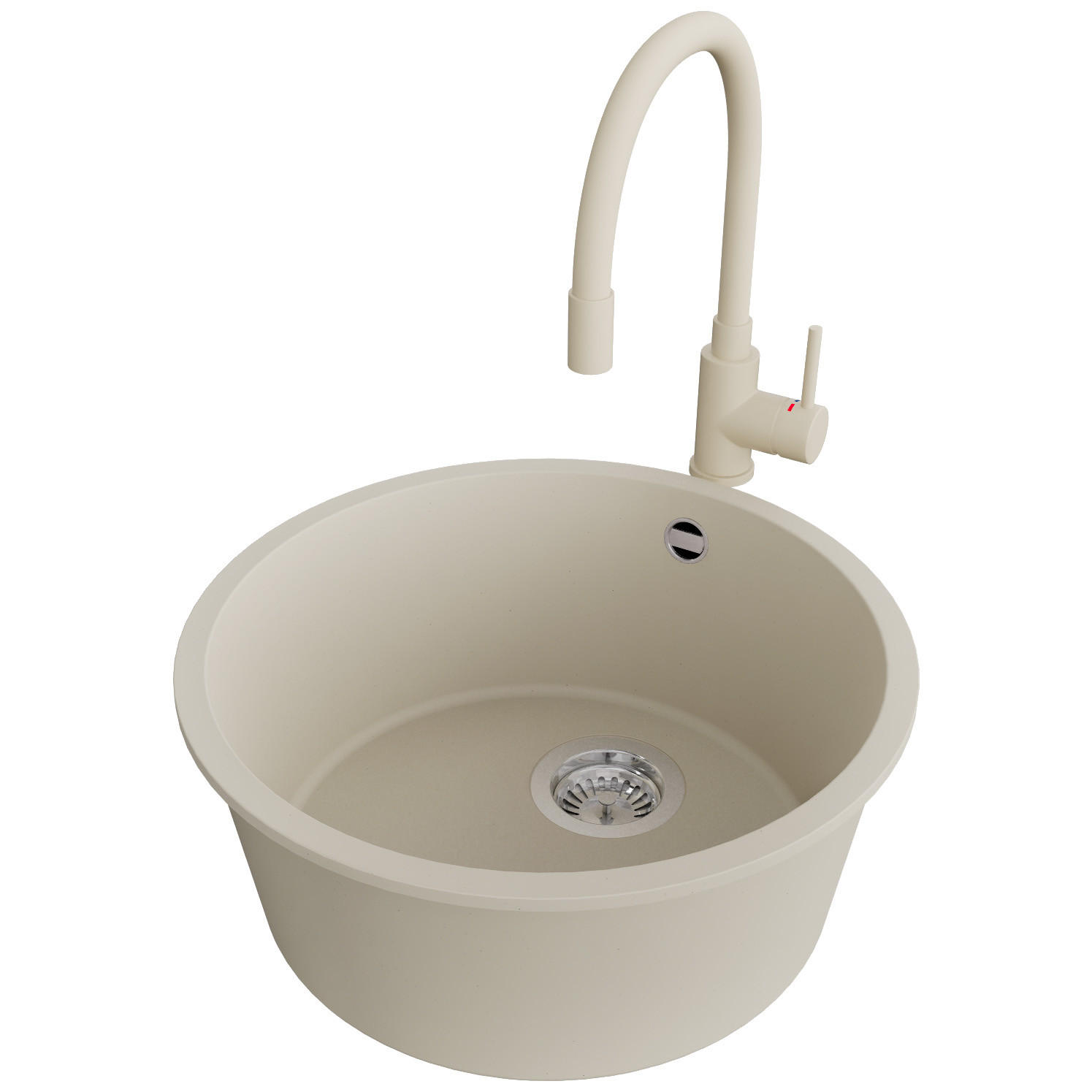 Primagran Granitspüle Beige, Chrom, Beige 46x20x46 cm