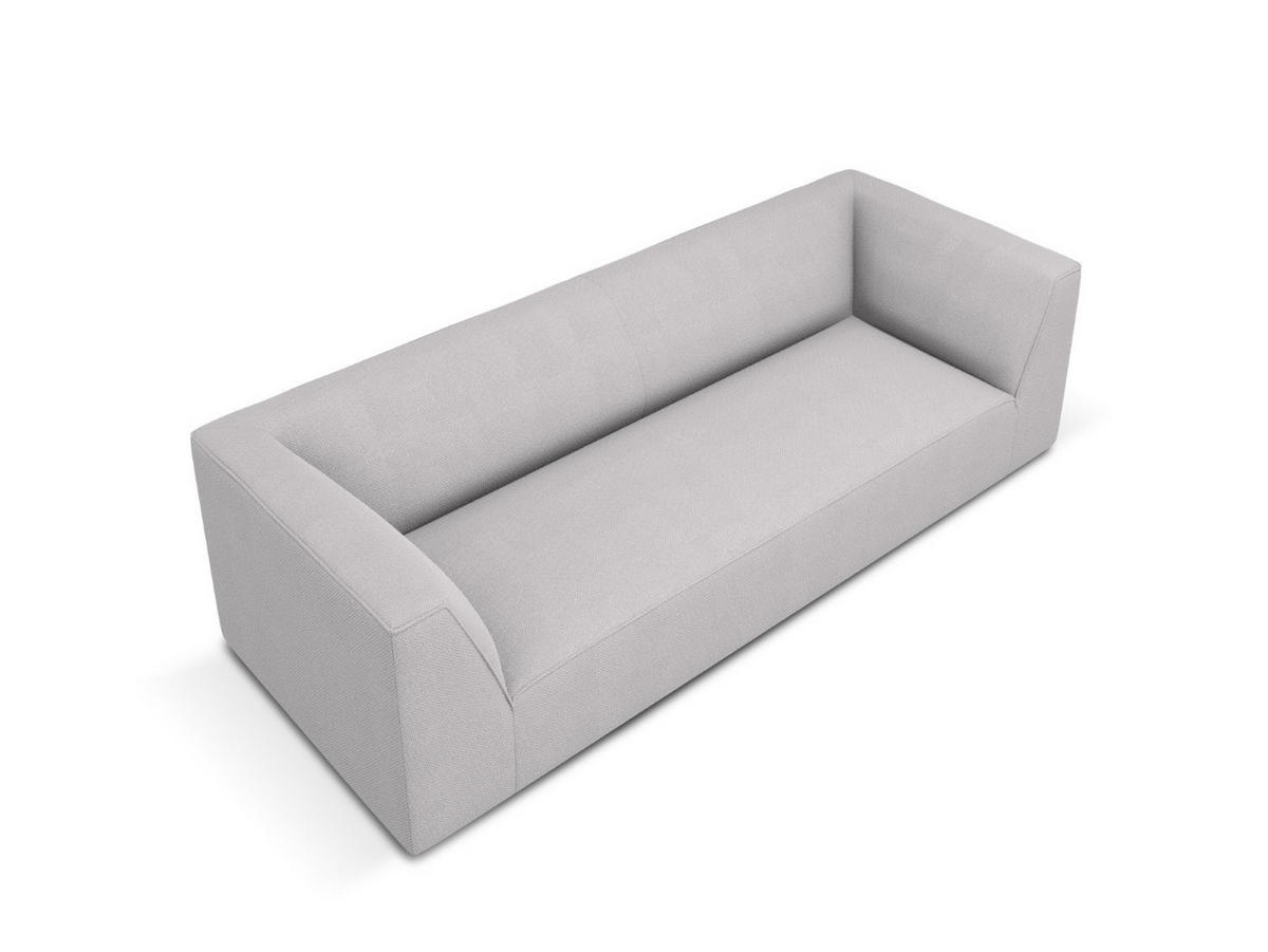 SOFA Ruby aus strukturiertem Stoff hellgrau 3 Sitzplätze - Hellgrau, Textil (93/69/232cm) - Micadoni