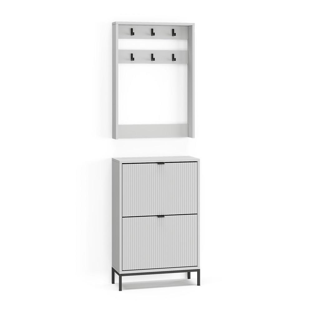 GARDEROBE Eliza Weiß 60 x 92 cm Set, 2 Teile - Weiß, Holzwerkstoff (60/92/24cm) - Vicco