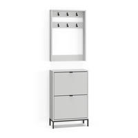 GARDEROBE Eliza Weiß 60 x 92 cm Set, 2 Teile - Weiß, Holzwerkstoff (60/92/24cm) - Vicco