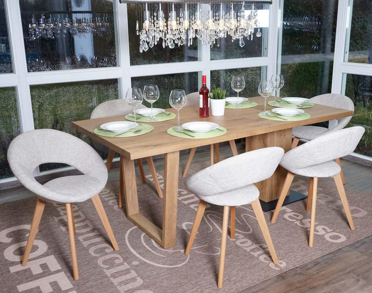 ESSZIMMERSTUHL Beige, Grau 6er-Set - Beige/Grau, Holz (60/79/50cm) - MCW