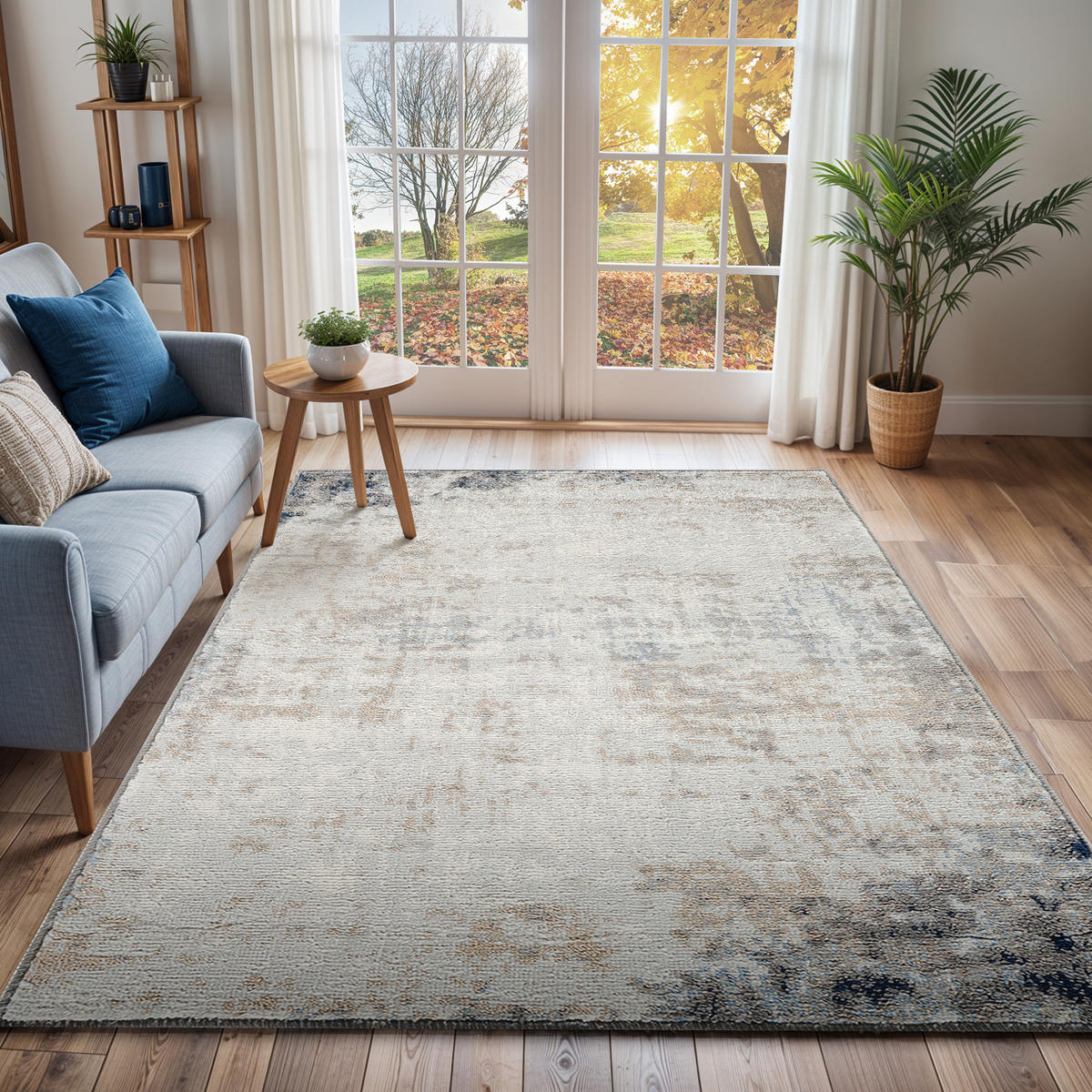 KURZFLORTEPPICH 200/275 cm Blau - Taupe, Naturmaterialien/Textil (200/275cm) - LIVABLISS
